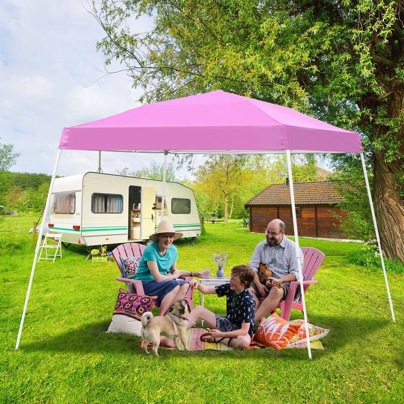 10' x 10‘ Outdoor Patio Pop Up Canopy Tent - Pink
