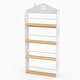 preview thumbnail 10 of 8, Costway 4-Tier House-Shaped Kids Bookshelf with Anti-falling Baffles - See Details