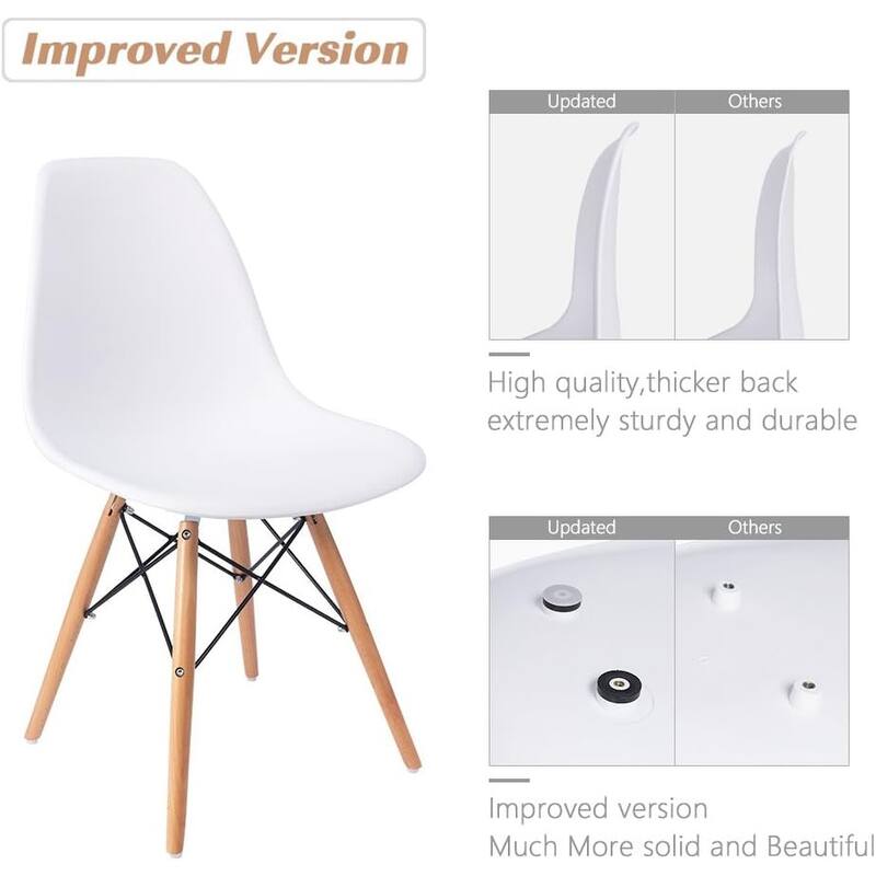 4PCS Dining Chairs,Modern Shell Lounge Plastic Kitchen,Side Chairs