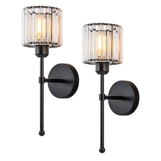 Starsky Glass Crystal Dimmable Armed Wall Sconce (Set of 2)