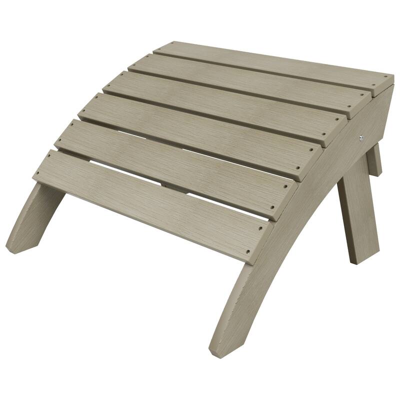 Vineyard HIPS Outdoor Folding Eco-Friendly All Weather Seashell Adirondack Chairs with Ottomans (4-Piece Set)