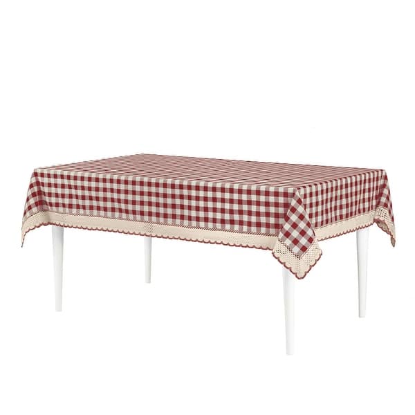 slide 1 of 69, Achim Buffalo Check Tablecloth 60x104 - Burgundy
