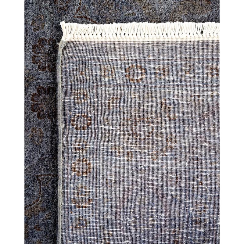 Overton Hand Knotted Wool Vintage Inspired Modern Contemporary Overdyed Gray Area Rug - 4' 2" x 6' 1"