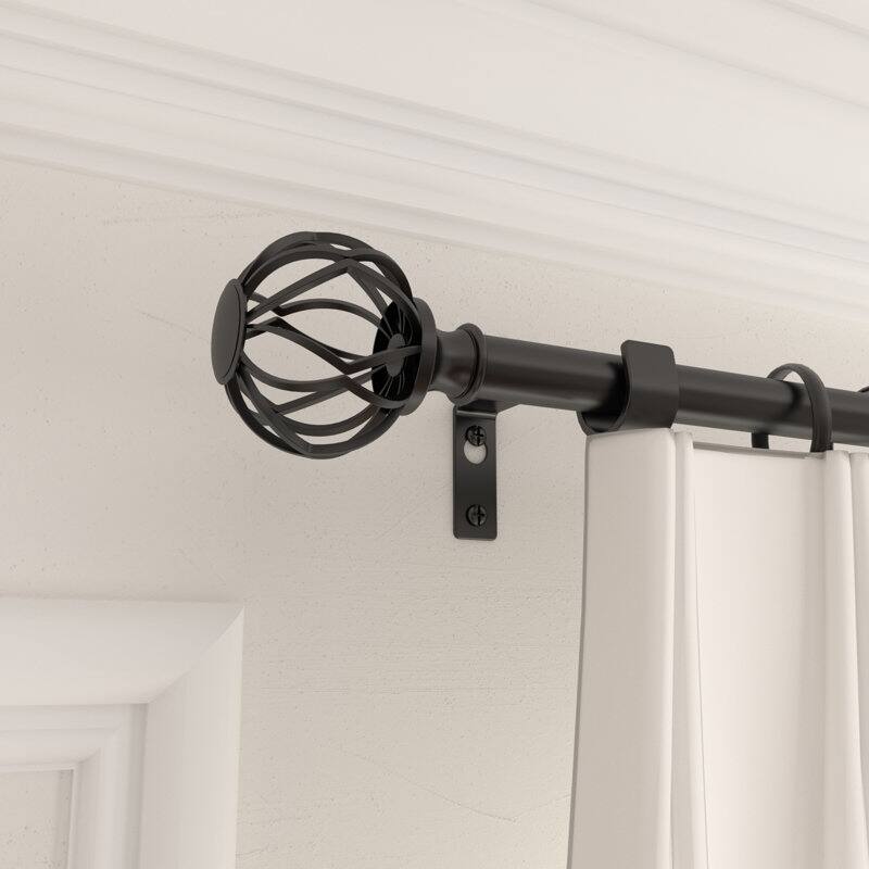 Acroma Adjustable Single Curtain Rod Overall Width X 0.75" Diameter