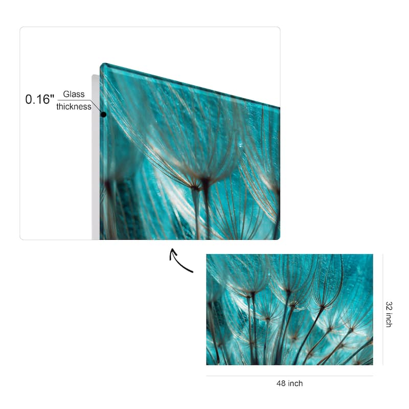 Dandelion Frameless Tempered Art Glass Wall Art - Multi-color