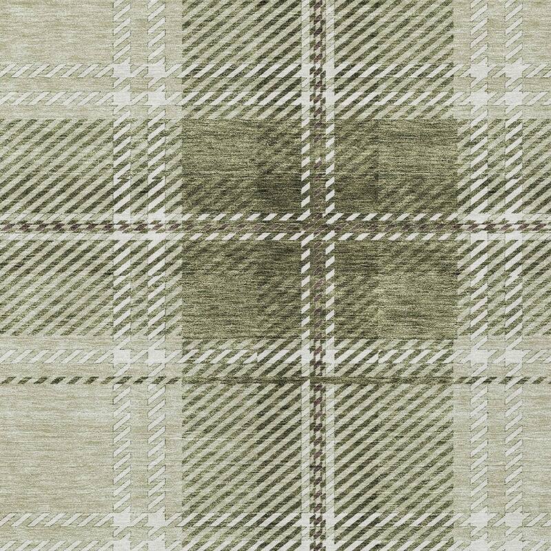 HomeRoots Plaid Transitional Rectangle Outdoor Rug