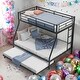 preview thumbnail 2 of 31, Modern Twin Over Full Multiple Choices Bunk Bed With Sturdy Steel Frame,Twin Size Trundle,Two-Side Ladders
