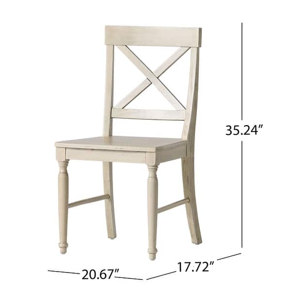 dimension image slide 0 of 2, Rovie Acacia Wood Dining Chair (Set of 2) by Christopher Knight Home
