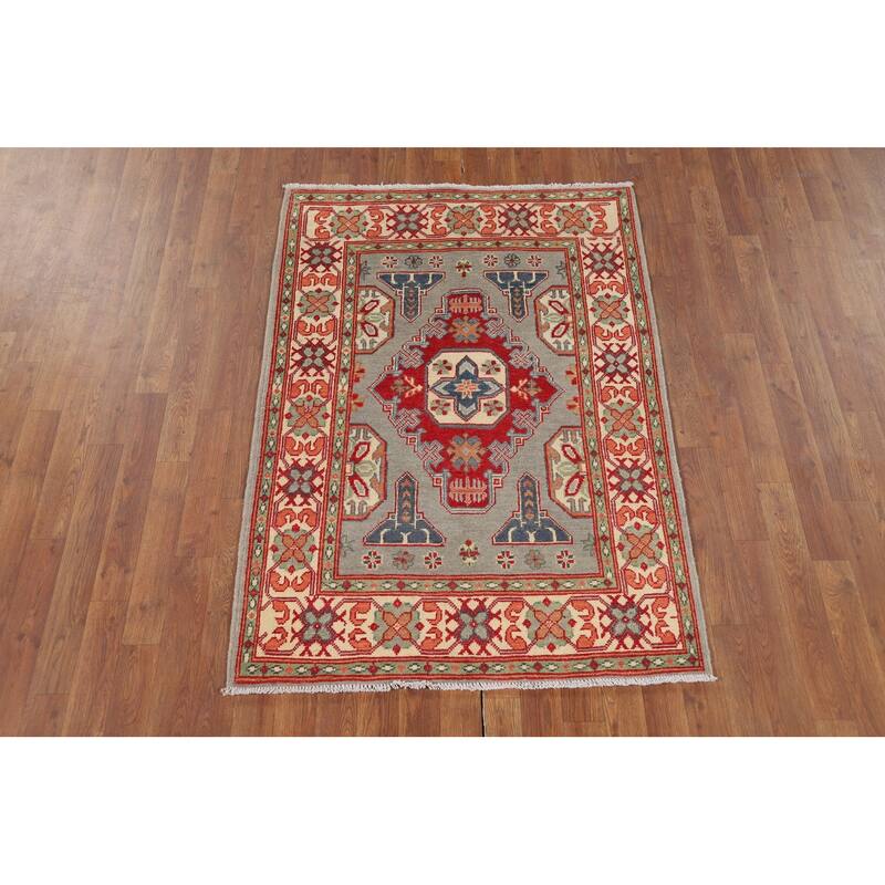 Kazak Foyer Rug Handmade Home Decor Wool Carpet - 3'5" x 4'9"