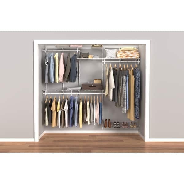 ClosetMaid ShelfTrack 5-ft to 8-ft Wide Closet Organizer Kit White