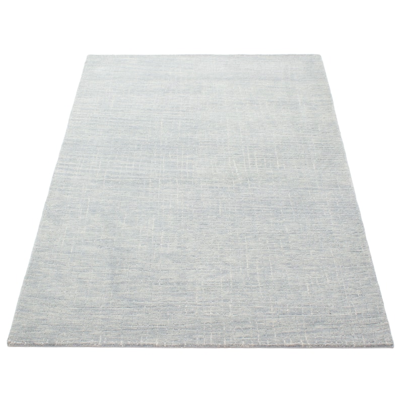 ECARPETGALLERY Hand Tufted Timeless Turquoise Wool Rug - 5'2 x 8'0