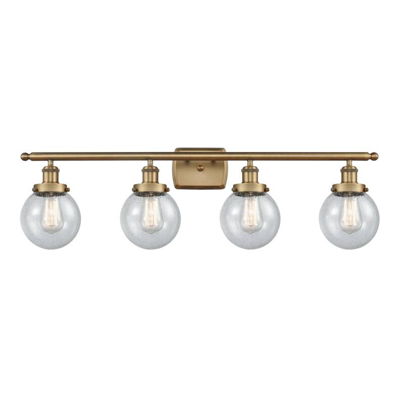 Innovations Lighting Ballston Urban Beacon - 4 Light 36" Bath Vanity Light - Seedy/Brushed Brass Finish