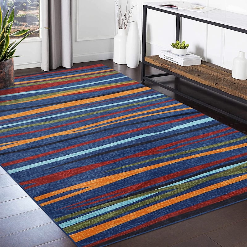 Garvee Modern Abstract Area Rug Colorful Throw Carpet
