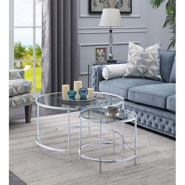 Convenience Concepts Royal Crest 2 Tier Round End Table 141［並行輸入］並行輸入