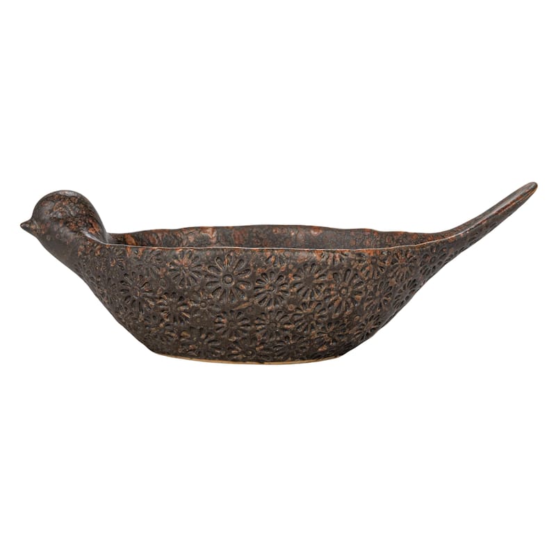 Debossed Stoneware Bowls with Reactive Glaze