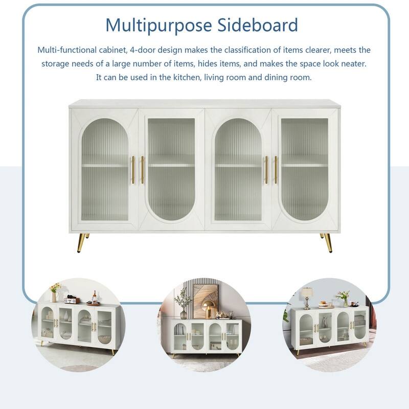 Storage Cabinet or Wood TV Stand with Adjustable Shelves