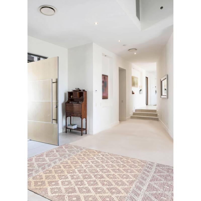 ECARPETGALLERY Braid weave Sienna Khaki Wool Rug - 5'0 x 7'11