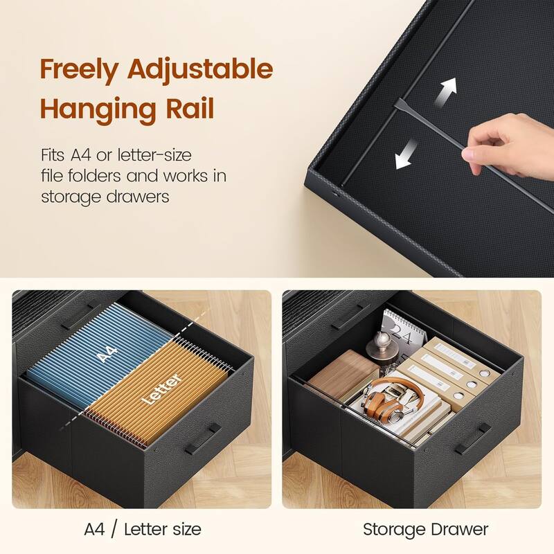 4 Drawer Lateral File Cabinet Open Storage Shelf Fabric Lateral Filing Cabinet