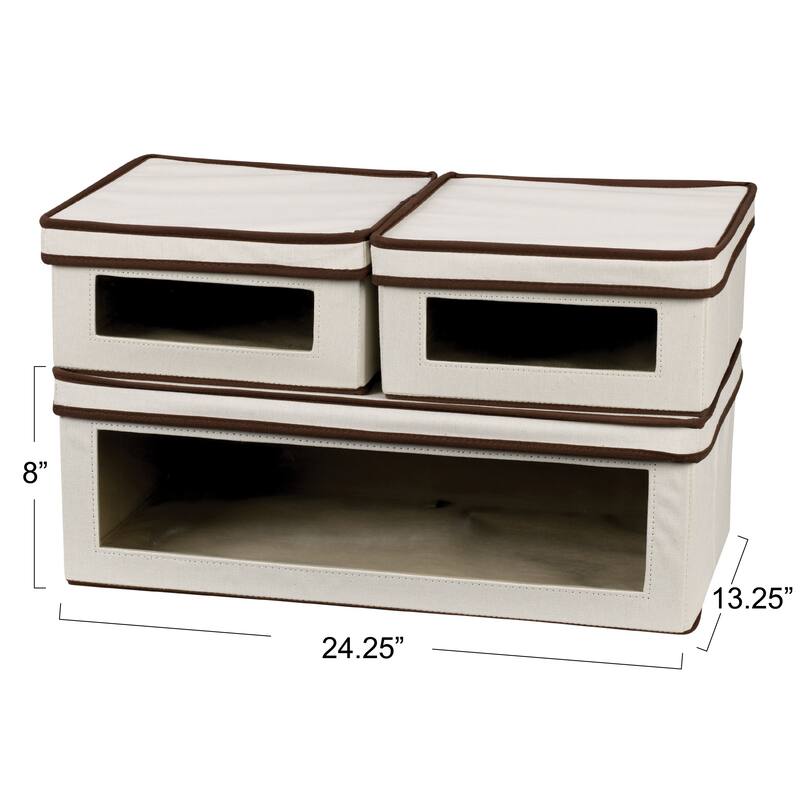 Household Essentials Vision Storage Boxes with Lids, 3 Piece Set - Not Applicable