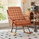 preview thumbnail 7 of 14, Javlergo Nursery Rocking Chair Upholstered Modern Rocking chair with Wingback & Armrest Tall Back Accent Glider Rocker Chairs Brown