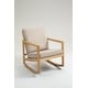 preview thumbnail 10 of 8, Rubberwood Glider Chair with Khaki Upholstery and Deep Cushions