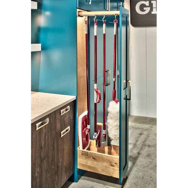 Shop Rev A Shelf Gld W22 B 7 Glideware 7 Hook Base Cabinet Pull Out Organizer For 23 Deep Cabinets With Soft Close Concealed Slides Overstock 23096906 Natural Wood