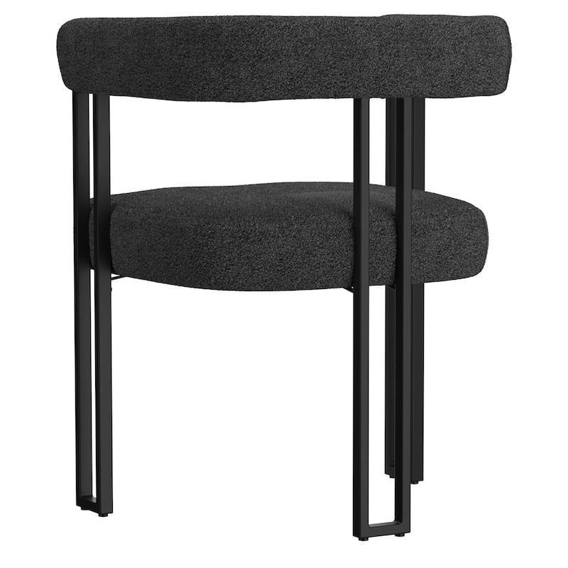 Contemporary Boucle Fabric Dining Chair, Set of 2