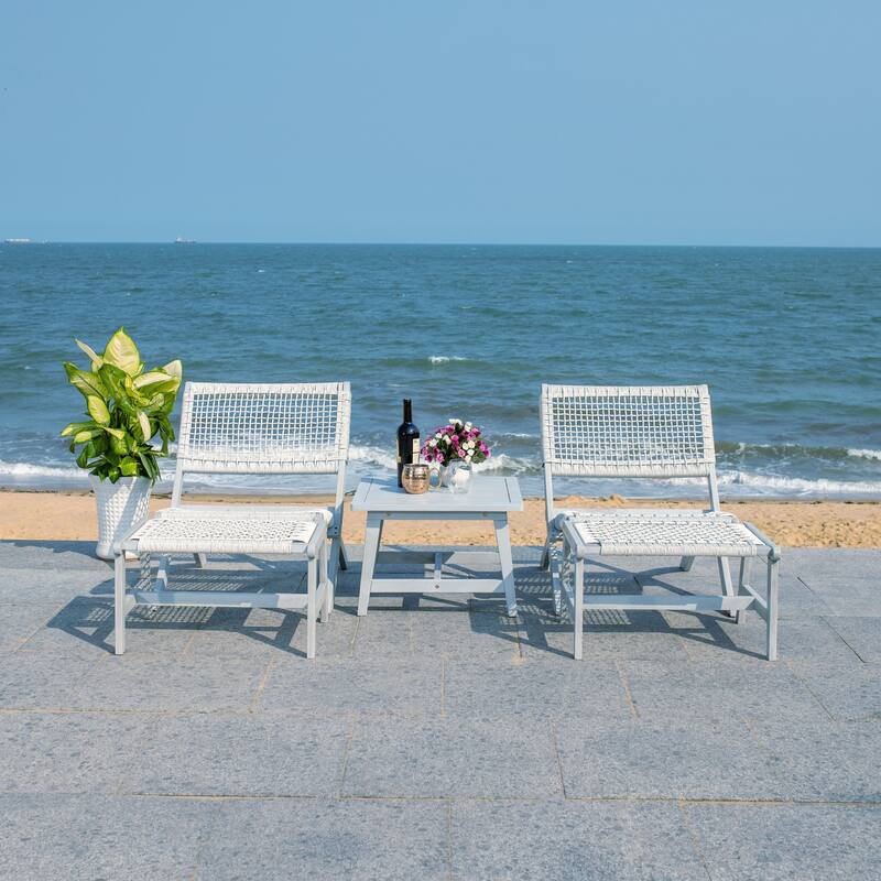 SAFAVIEH Lissy Acacia/ Rope Outdoor Chair & Table Set - 24W x 28D x 31H