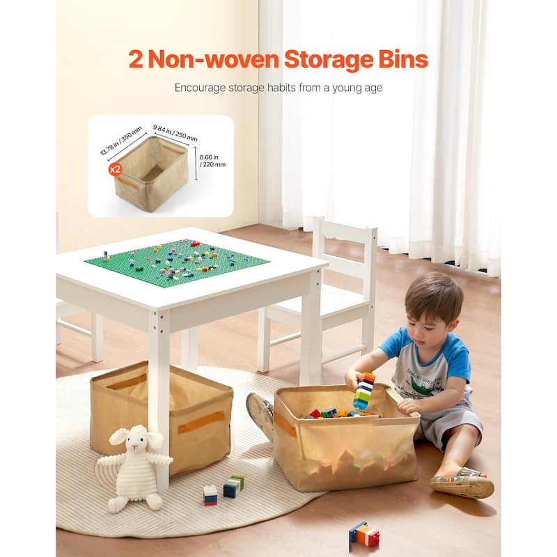 Toddler Table and Chair Set with Double-Sided Tabletop - 25.6 x 25.6 x 20.94 in