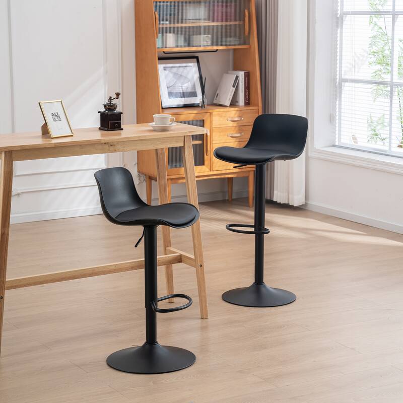 Modern Barstools Set of 2 Swivel Bar Chairs