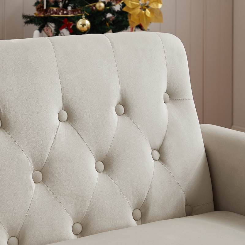 Velvet Pull Out Loveseat Sofa Convertible Sleeper Loveseat Bed with 2 Pillows Rivet Arm Lounge Couch Tufted Sofa