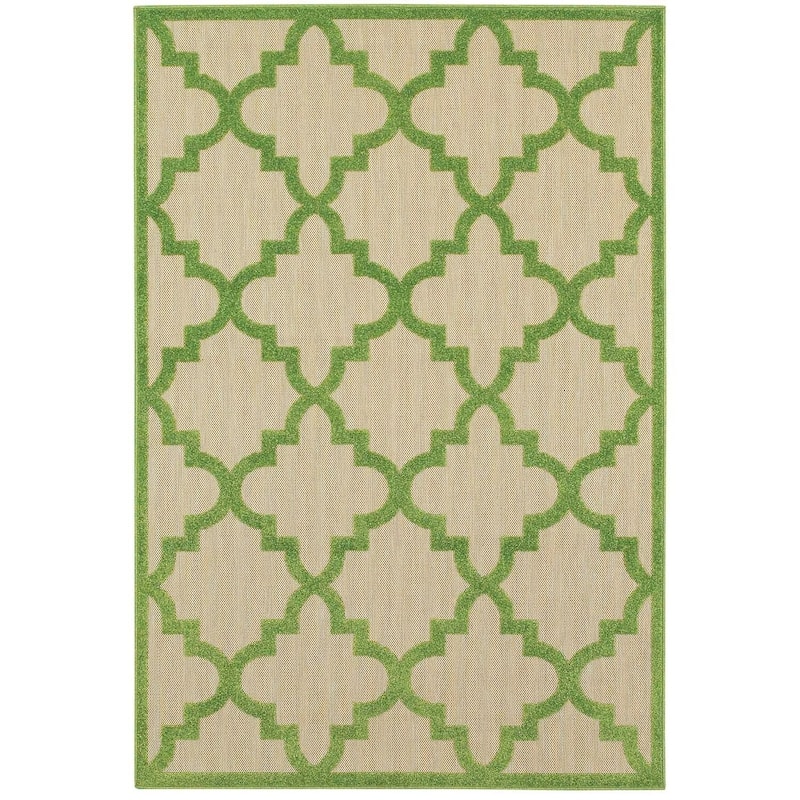 Style Haven Cara Mixed Pile Quatrafoil Lattice Indoor/ Outdoor Area Rug