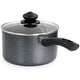 preview thumbnail 2 of 3, 2.5 Quart Nonstick Aluminum Saucepan with Lid in Graphite Grey