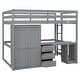 preview thumbnail 10 of 10, Full Size Loft Bed with Integrated Wardrobe, Desk, and Storage Drawers, Space-Saving聽