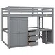 preview thumbnail 22 of 22, Full Size Loft Bed with Integrated Wardrobe, Desk, and Storage Drawers, Space-Saving White Design