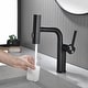 preview thumbnail 5 of 12, Modern 180 Degree Swivel Single Handle Bathroom Faucet with Pull Down Sprayer 3-Function Mode