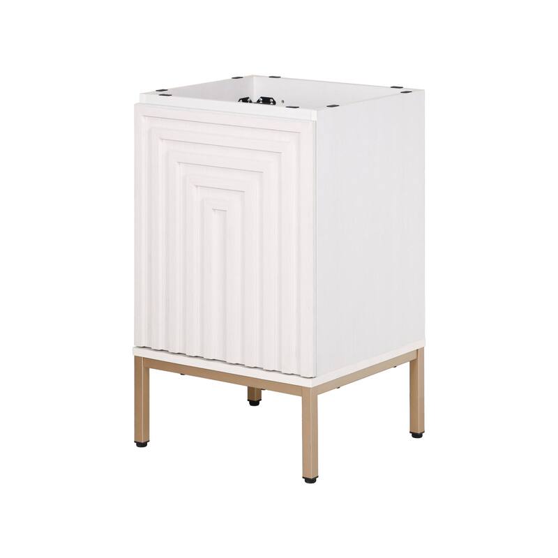 Rowan Geometric Modern Transitional 2-Shelf Bath Vanity Cabinet Only (Sink Basin Not Included), By JONATHAN Y
