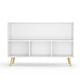 preview thumbnail 12 of 25, 35 in. W x 11 in. D x 24 in. H Wooden Kids Bookcase Toy Storage Cabinet with Collapsible Fabric Drawers