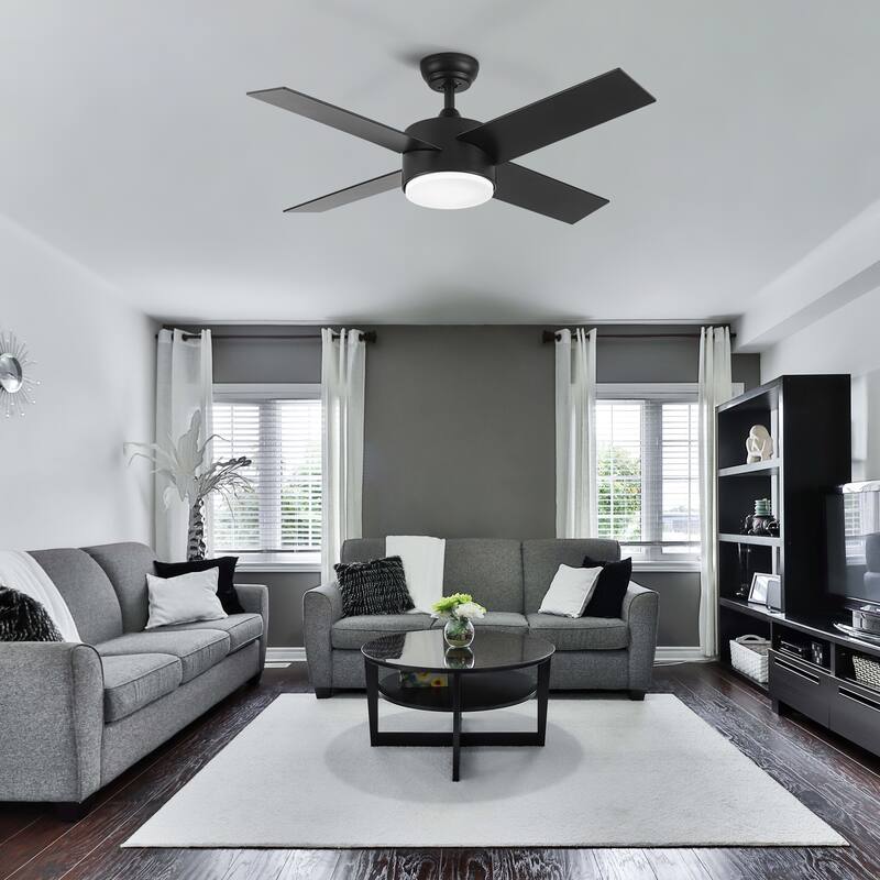 44 In Intergrated LED Ceiling Fan with ABS Blade - Black
