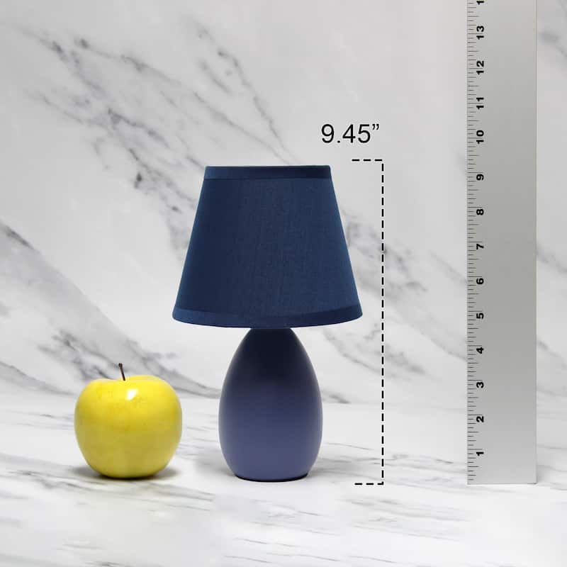 9.45" Petite Oblong Lamp 2 Pack Set w Matching Fabric Shade