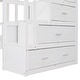 preview thumbnail 7 of 10, Full Over Twin & Twin Bunk Bed, Wood Triple Bunk Bed with Drawers and Guardrails