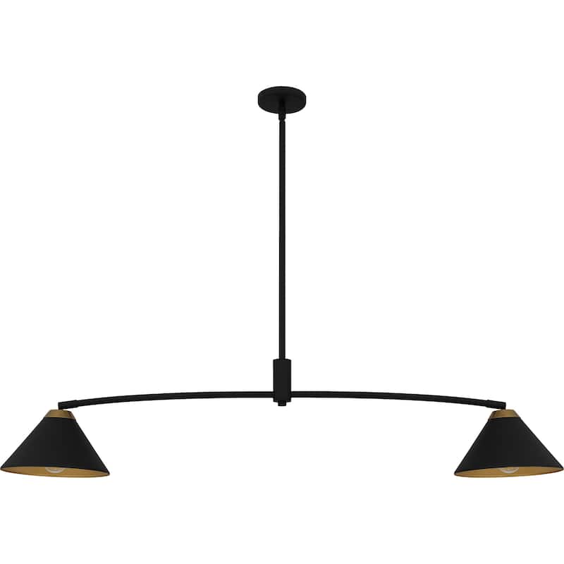Alscott 2-Light Matte Black Linear Chandelier