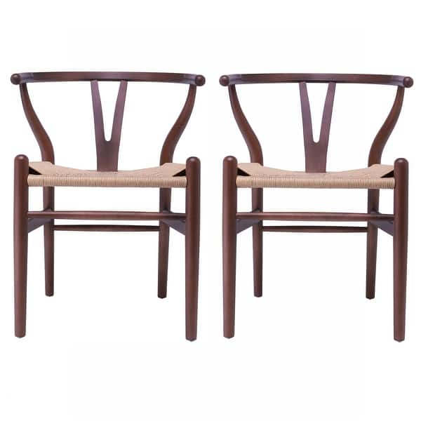 2xhome Set Of 2 White Modern Wood Dining Chair With Y Back Arm Armchair Hemp Seat For Home Restaurant Office Overstock 18506230