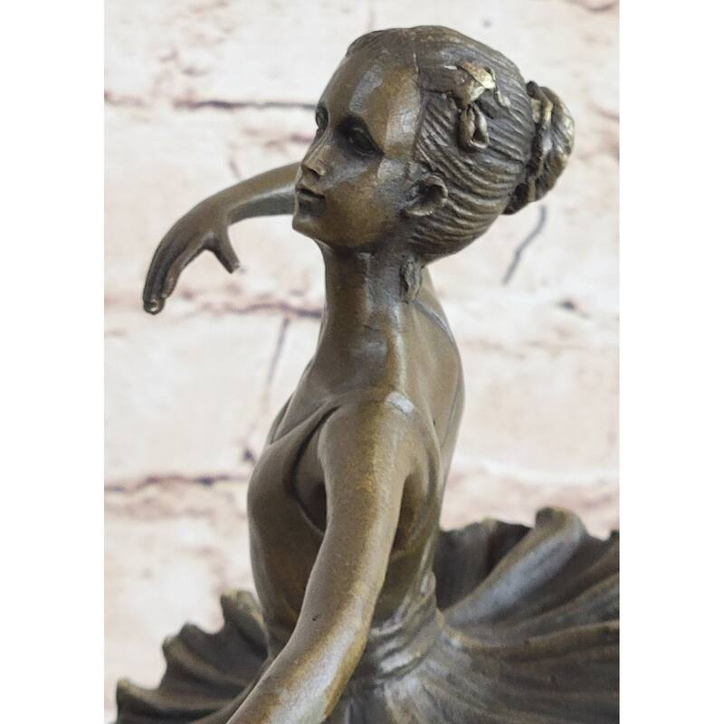 Young Girl Ballerina Ballet Dancer Child Bronze Metal Sculpture Statue Original Milo