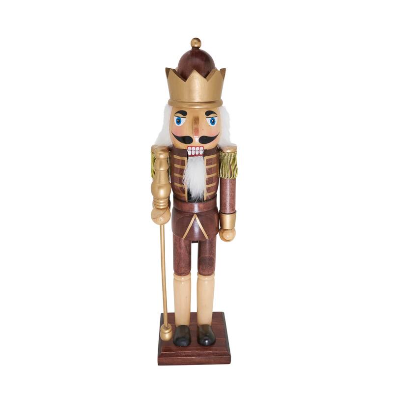 Traditional Nutcracker Figurine, Holiday Décor - Brown Regal Soldier - 15"