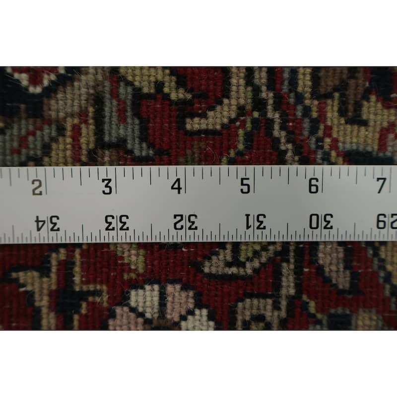 Hand Knotted Oriental 100% Wool Carpet Traditional Floral Black Agra Area Rug - 6' 8'' X 6' 7''