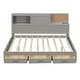 preview thumbnail 4 of 10, Full Size Platform Daybed Frame Storage Bed Relaxation Daybed Multifunctional Daybed with Center Legs & Slat Support - Grey