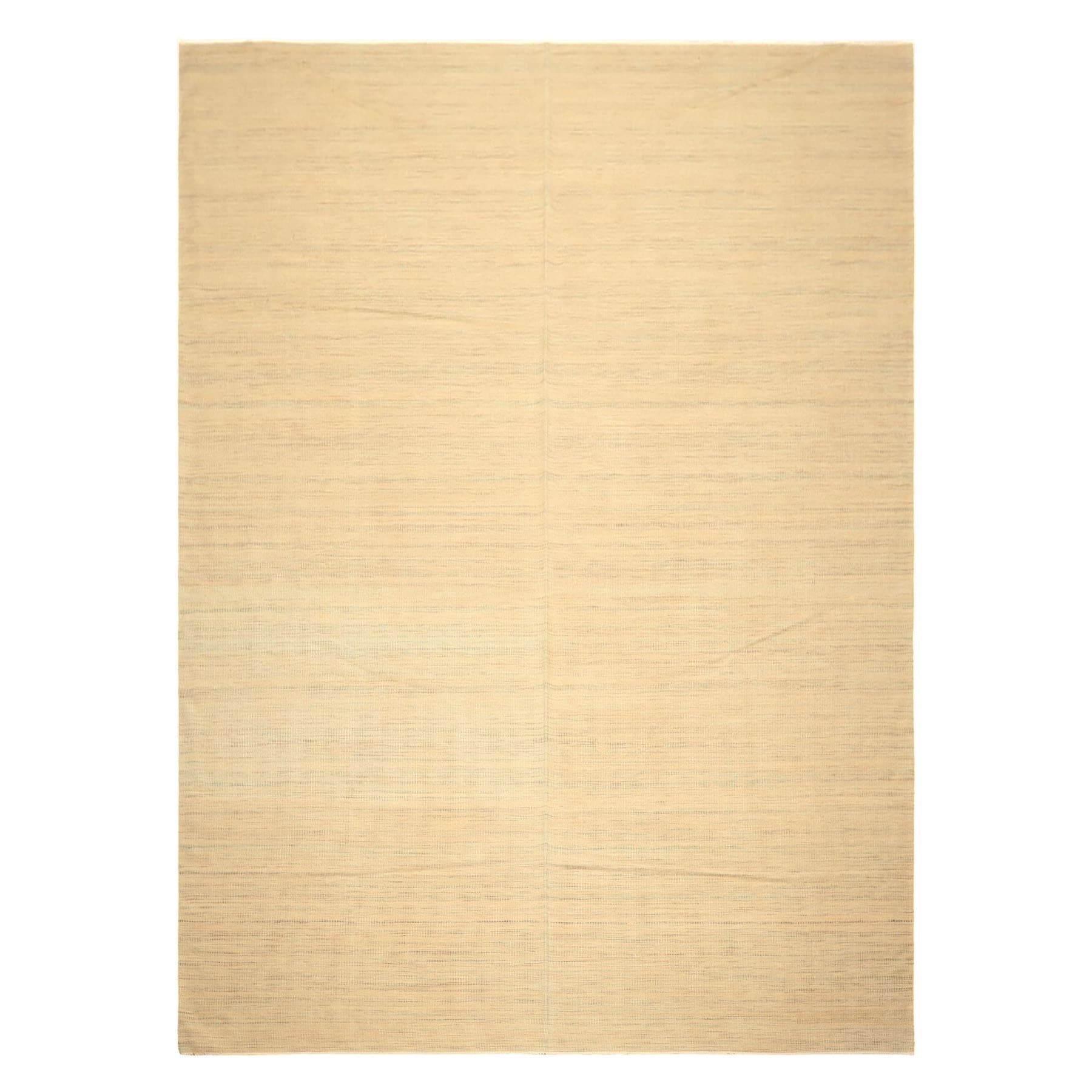 Kilim Beige Ivory Wool Hand Woven Modern Contemporary Rug - 9' 1'' x 12' 4''