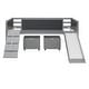 preview thumbnail 10 of 17, Farmhouse Design Twin size Wood Loft Bed,Climbing Frame and Ladder on Both Side,Two Storage Boxes,Double-sided Chalkboard
