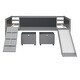 preview thumbnail 10 of 17, Pine Loft Bed with Climbing Frame, Rope & Chalkboard - Fun Play Area